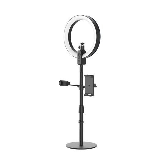 Aluminum Alloy Overhead Live Stand with Ring Light, sturdy and adjustable for overhead filming and lighting, from xStore in Qatar.