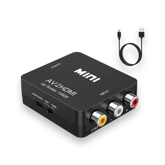 Mini AV to HDMI Converter with 1080p, compact and efficient converter for high-quality video output, from xStore in Qatar.