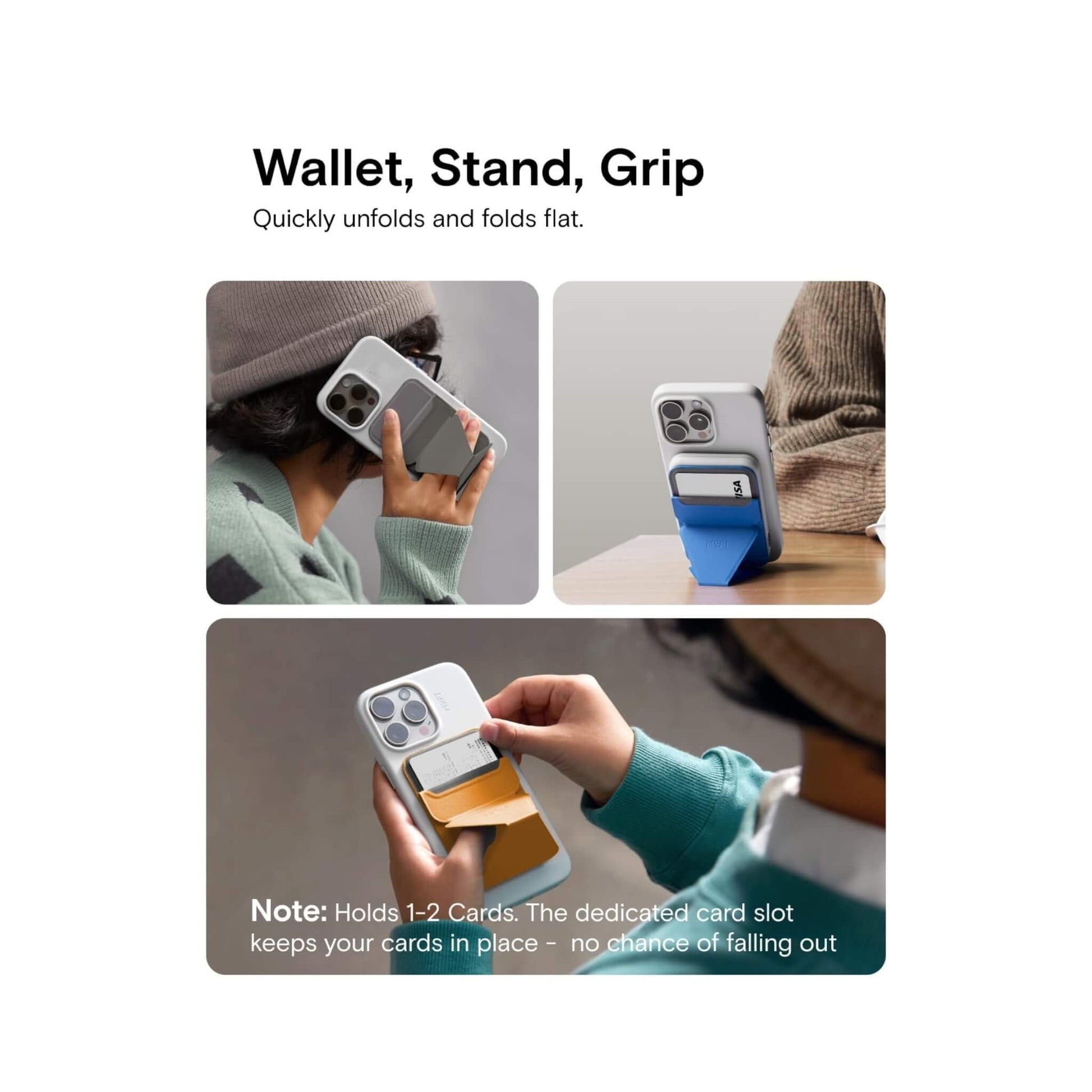 MOFT magnetic wallet stand, with angle adjustment & Magsafe, for iPhone 12/13/14/15/16. Available at xStore.qa in Qatar.