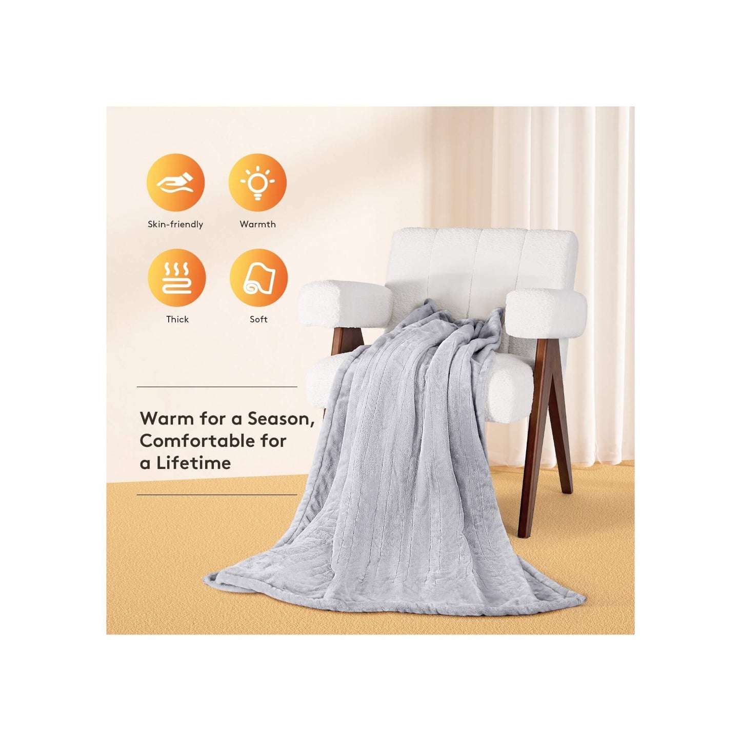 Waterproof electric blanket، 9 heat settings, soft flannel, machine washable, for indoor and outdoor. at xStore.qa in Qatar.