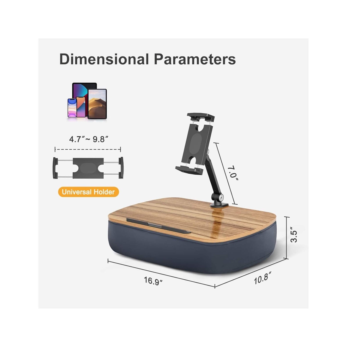 Comfortable multi-purpose base, polystyrene filling, wooden board, removable arm, rotating clip, at xStore.qa in Qatar.