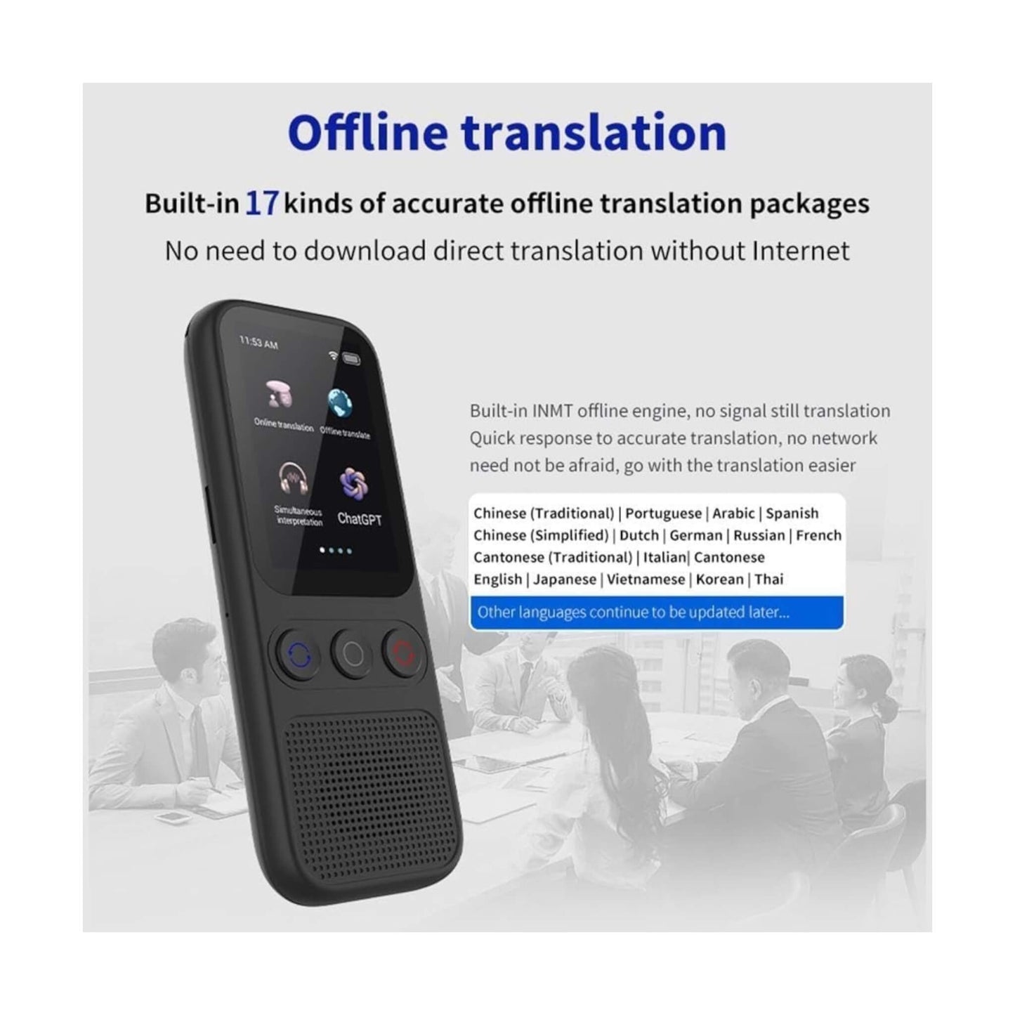 Device supports ChatGPT, offline translation, learning mode, and currency conversion, from xStore in Qatar.