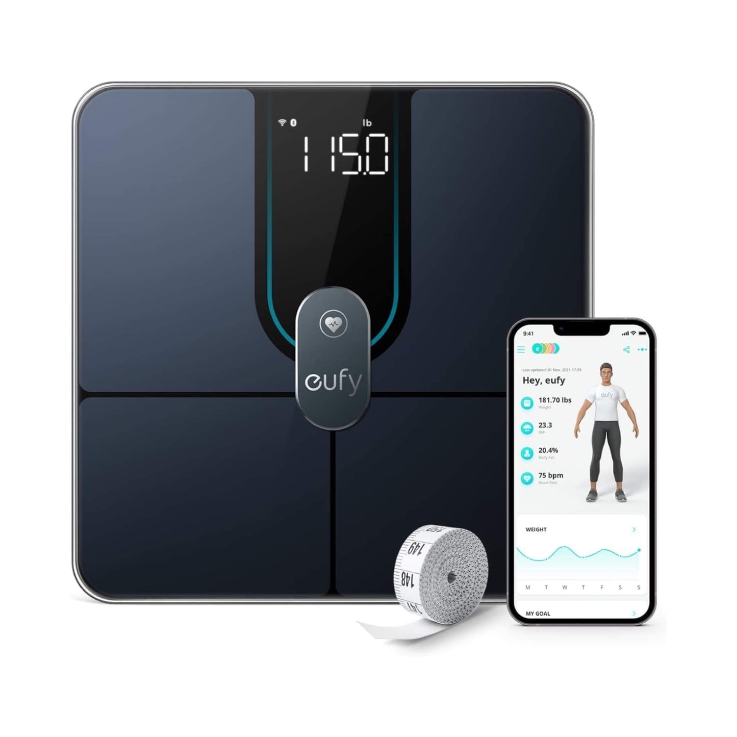 Smart scale with full body composition analysis, tracking 16 key measurements from xStore in Qatar.