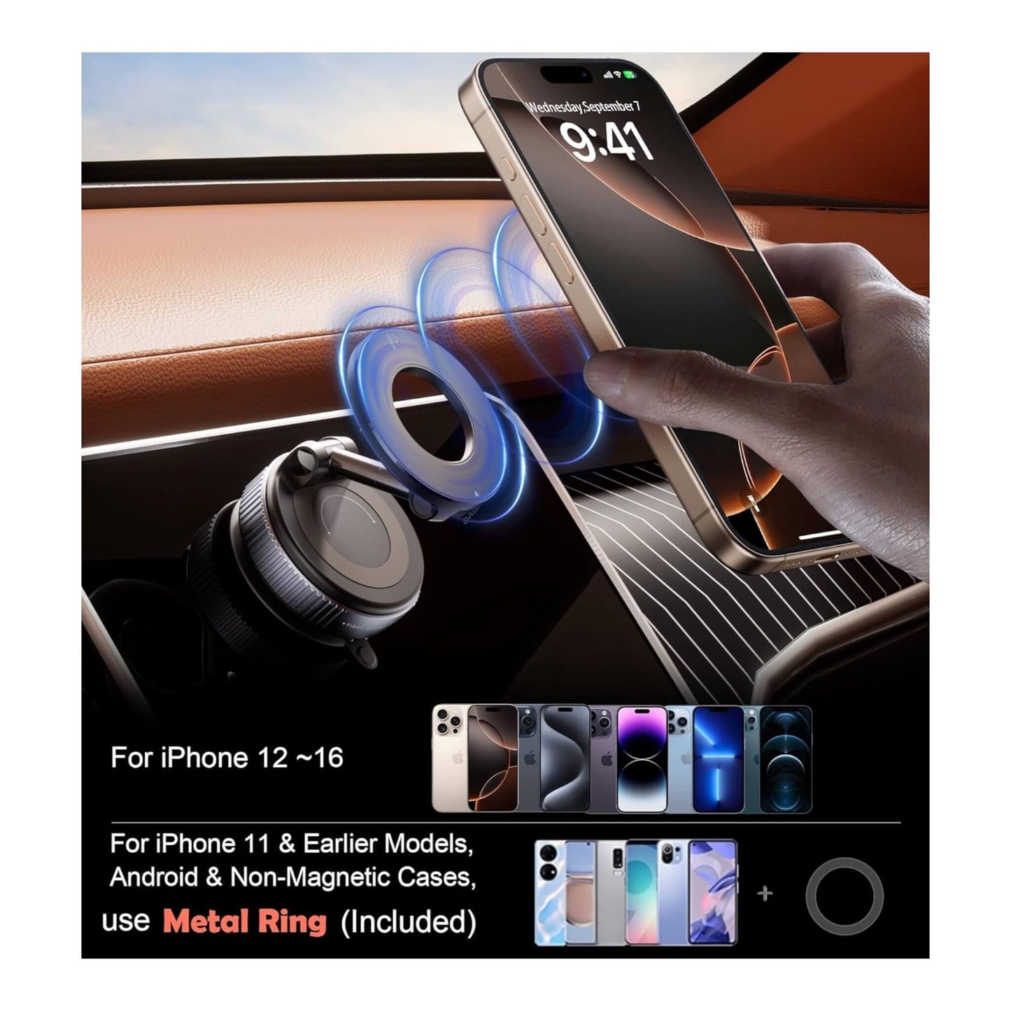  magnetic car phone holder with N52 magnets and triple-axis stability. Available from xStore.qa in Qatar.