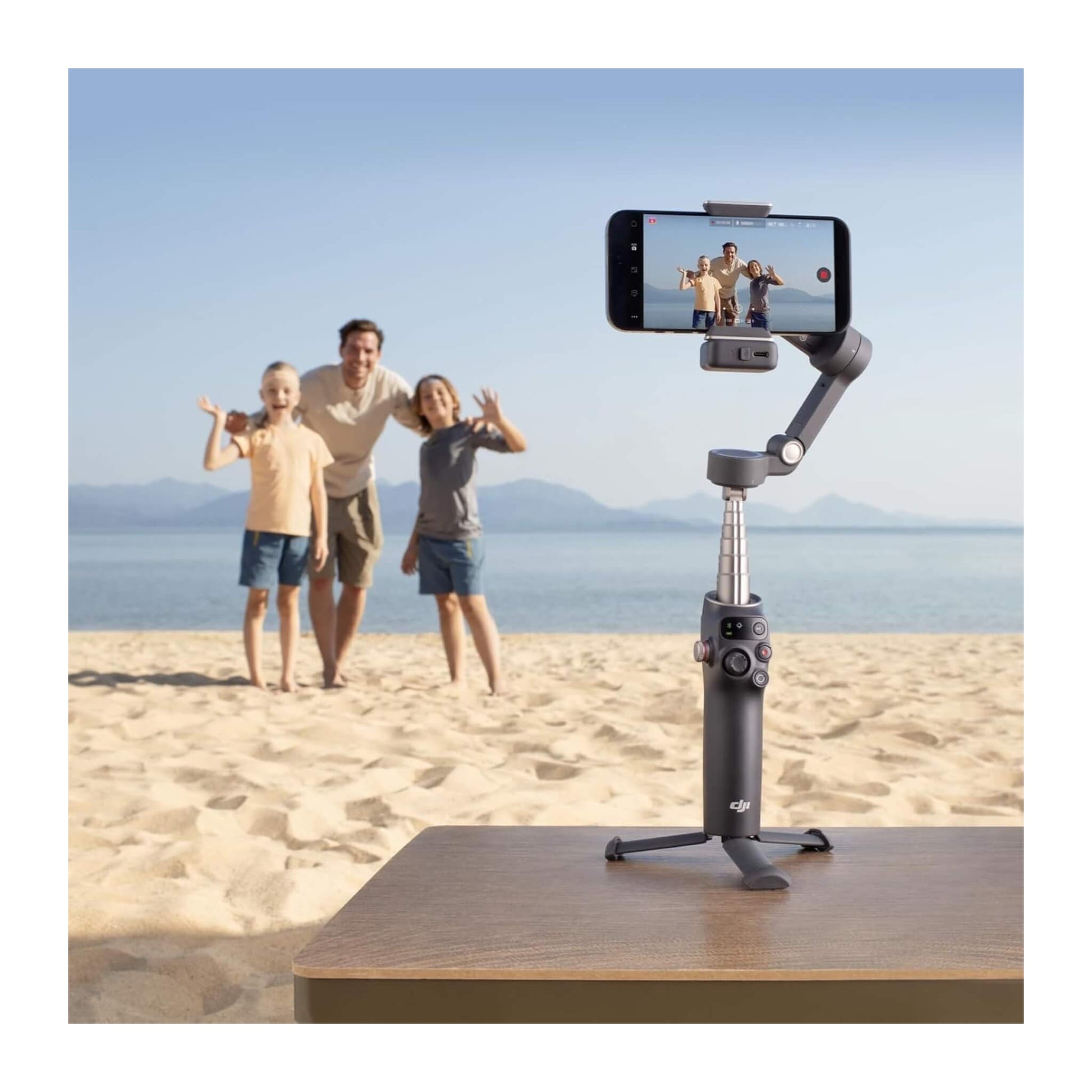 DJI Osmo Mobile 7P Gimbal Stabilizer pairs with DJI Mimo app for guided shooting، one-tap editing from xStore.qa in Qatar.