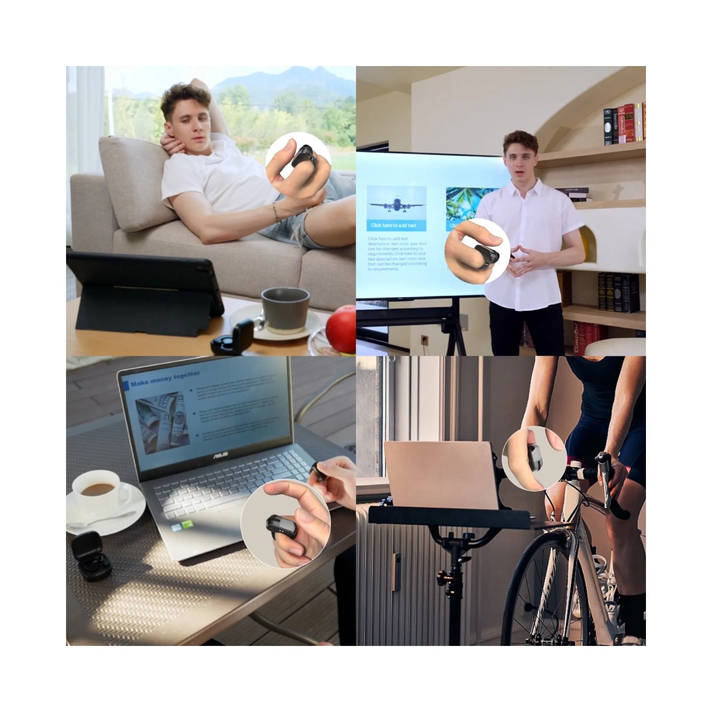 Smart Bluetooth Ring Controller, Compatible with iOS, Android, Windows, and macOS. Available now from xStore.qa in Qatar.