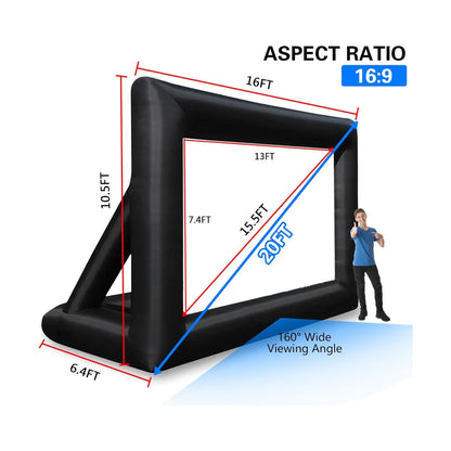 ⁨شاشة عرض للبروجكتور قابلة للنفخ مثالية للمسرح المنزلي والفعاليات الخارجية، متوفرة لدي اكس ستور في قطر.