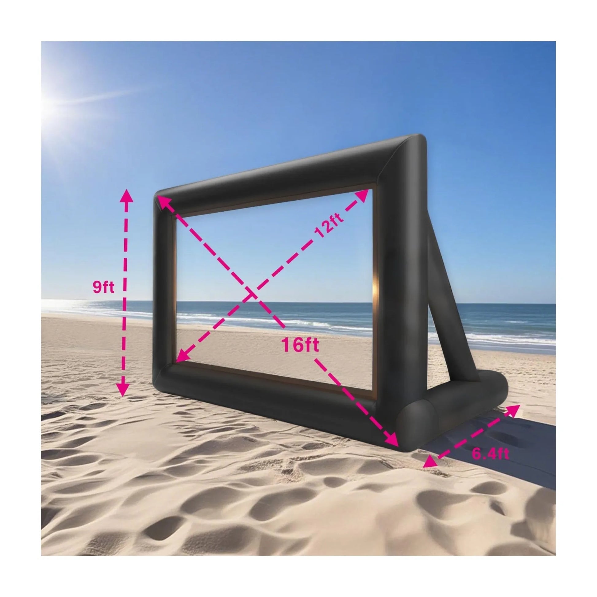 Inflatable Movie Screen، Triangular stand design with D-rings for added stability and support, from xStore.qa in Qatar.