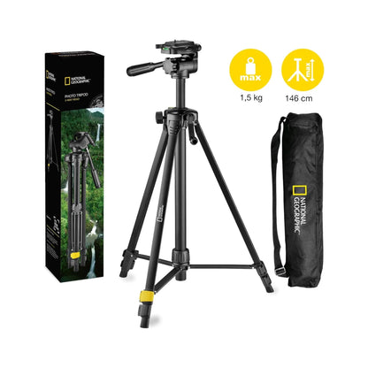 ‫احصل علي ستاند تصوير National Geographic من اكس ستور في قطر. من الألمنيوم برأس ثلاثي الاتجاهات، ضبط سهل وشنطة حمل أصلية للتنقل 