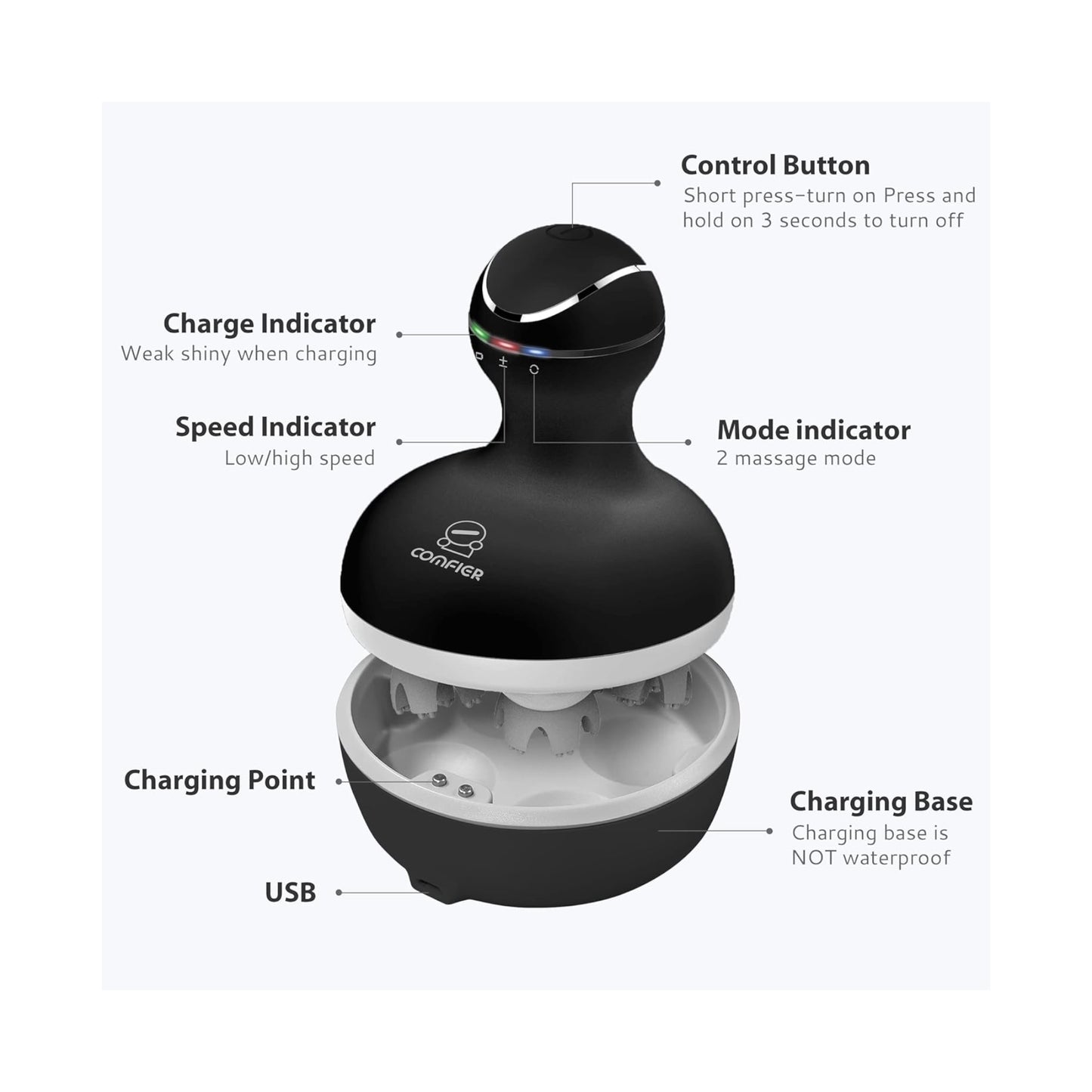 Electric Scalp Head Massager, Electric scalp massager from Comfier designed for hair growth and relaxation. at xStore in Qatar.