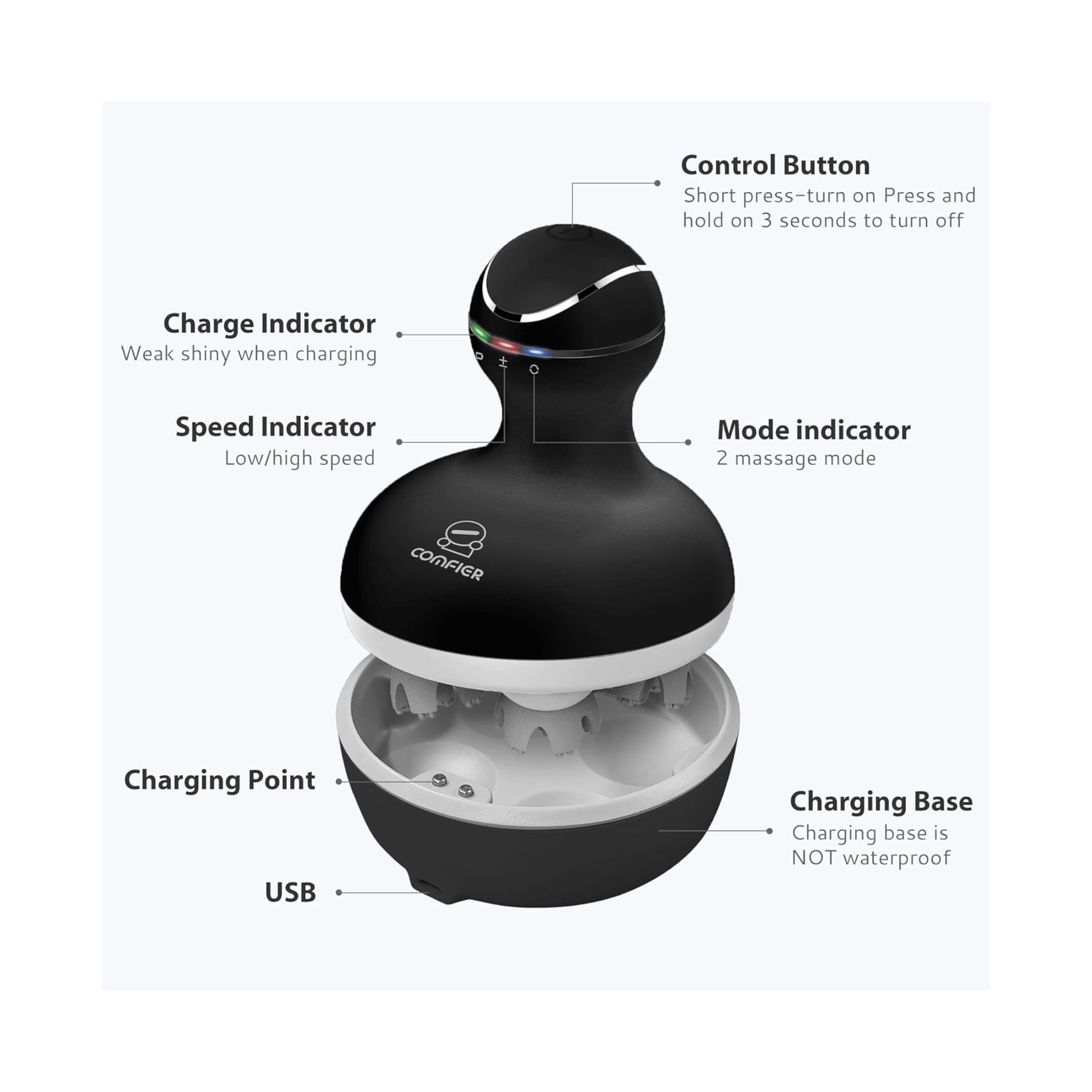 Electric Scalp Head Massager, Electric scalp massager from Comfier designed for hair growth and relaxation. at xStore in Qatar.