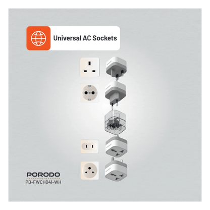 Porodo 150+ Countries Universal AC Adapter 2500W in Qatar. Universal travel adapter works in 150+ countries worldwide.