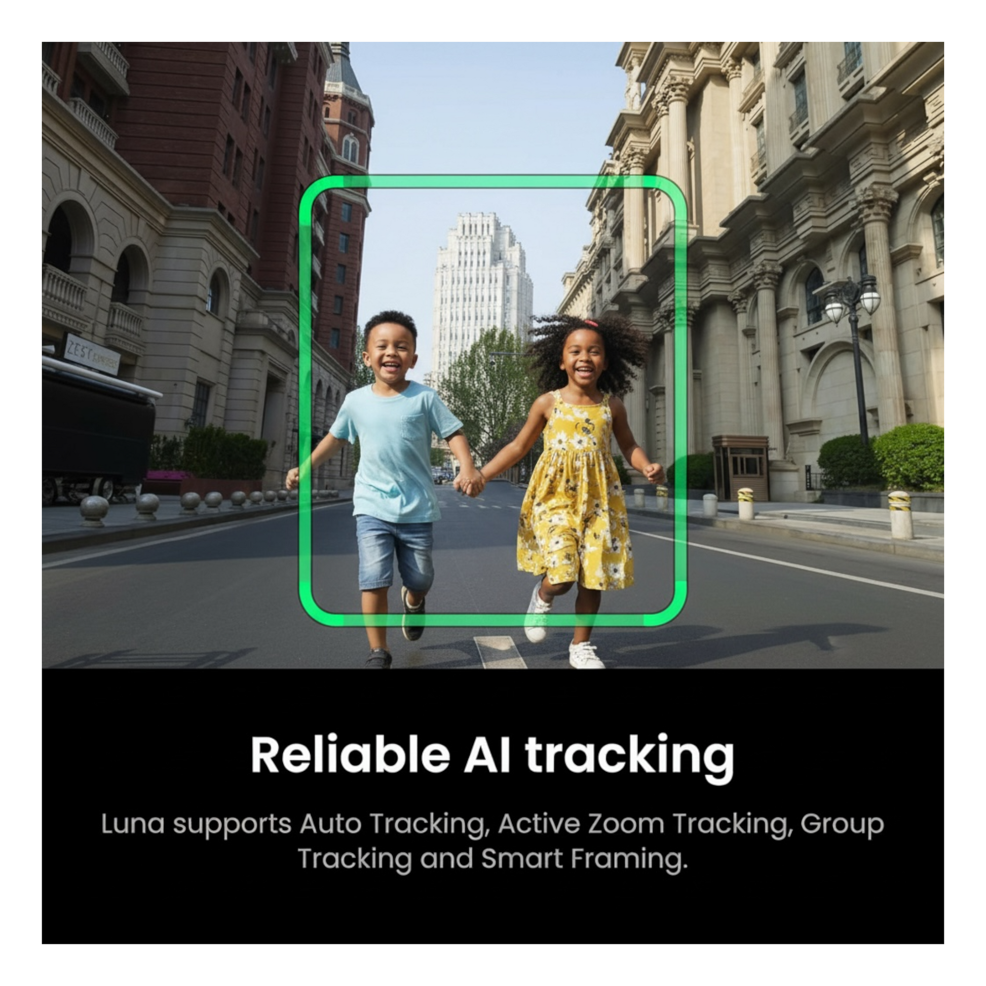 Insta360 Luna Ultra 8K Vlogging Camera with Dual Leica Lenses, AI smart tracking keeps subjects centered automatically.