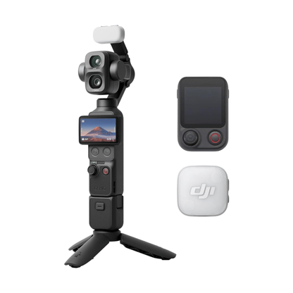 DJI Osmo Pocket 4P Vlog 4K Camera with Dual Lens Combo, 3-axis gimbal stabilization for ultra-smooth, shake-free footage.