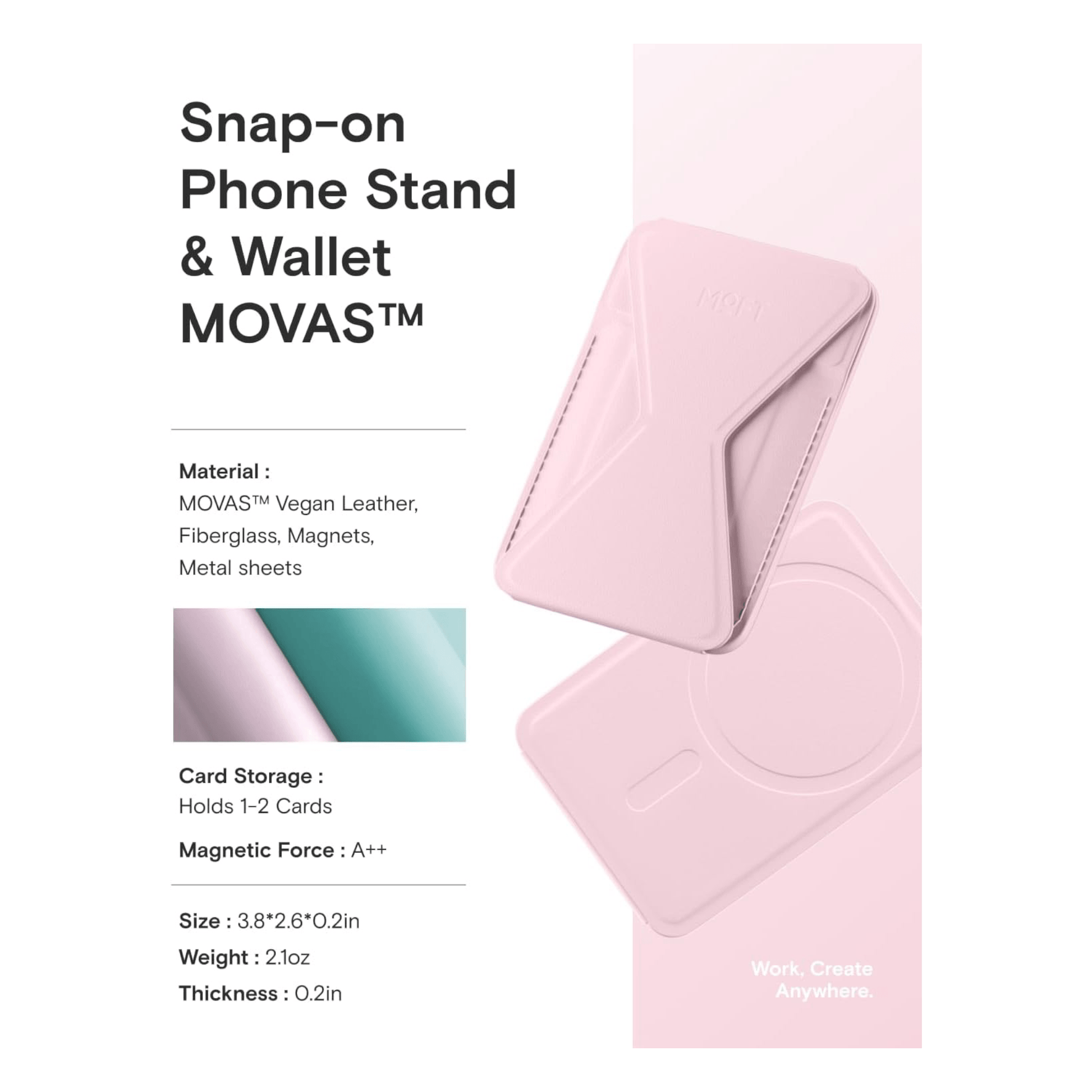 MOFT Magnetic Wallet Stand - MagSafe - Pink