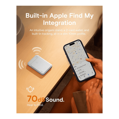 MOFT Trackable MagSafe Wallet Tripod Stand with Find My, with wireless charging support. 