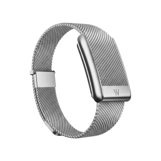 WHOOP 5.0 Meridian Band from xStore in Qatar. Stainless steel, adjustable fit, premium Milanese mesh design.