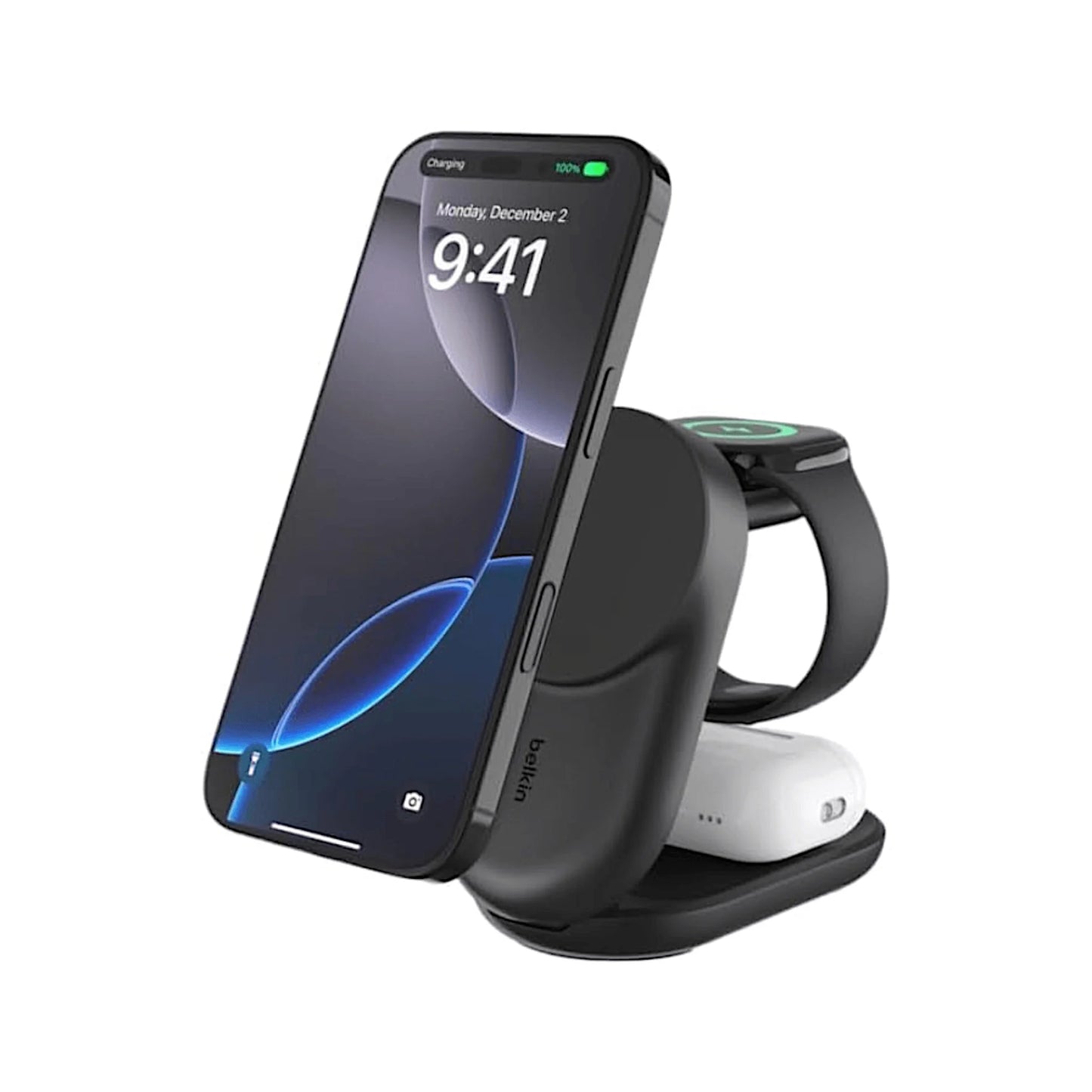 Belkin UltraCharge 3-in-1 MagSafe Charger 25W at xStore in Qatar. Fast wireless charging for iPhone, Apple Watch, & AirPods.