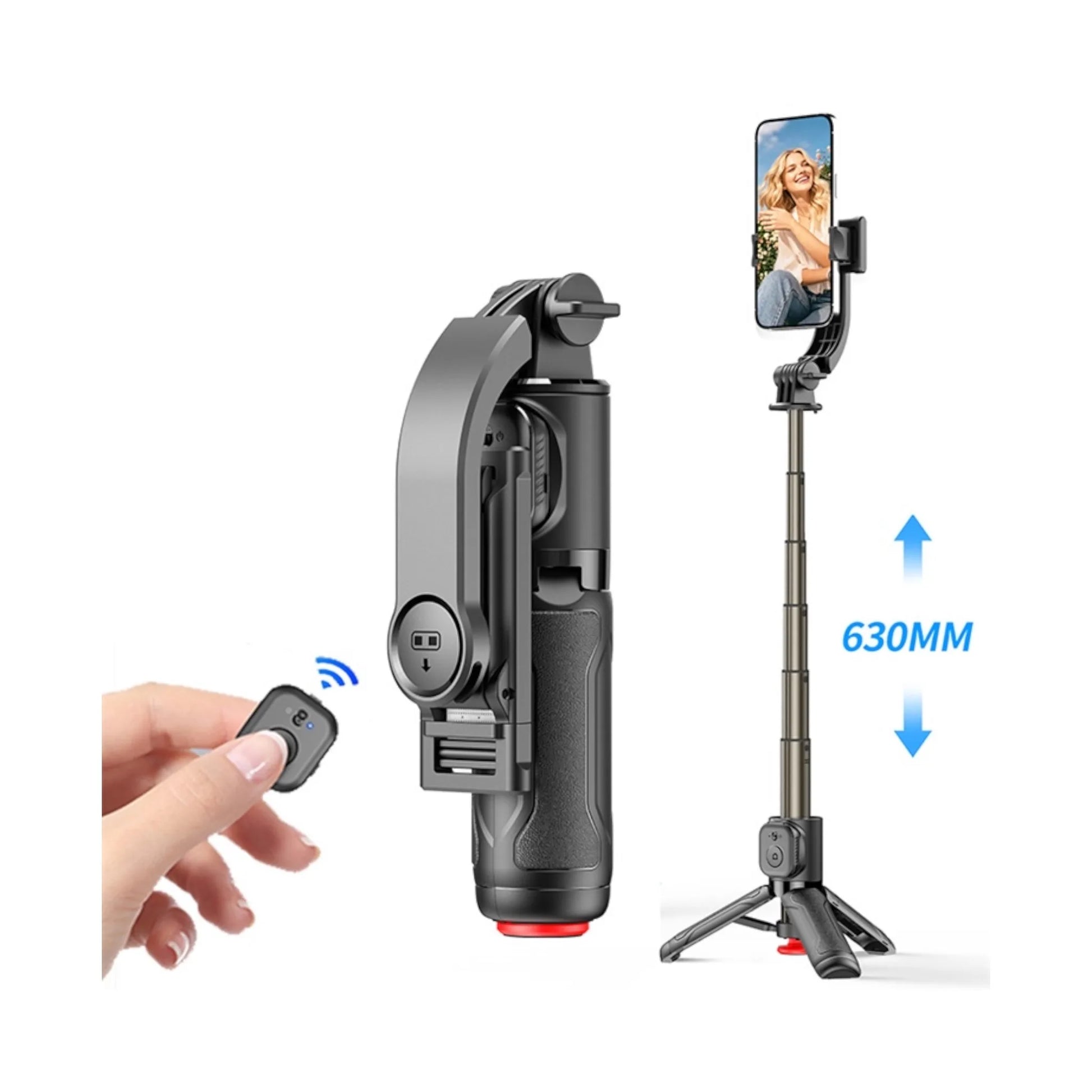 Foldable 360° Phone Selfie Tripod, with vertical and horizontal shooting support, Available now from xStore in Qatar.