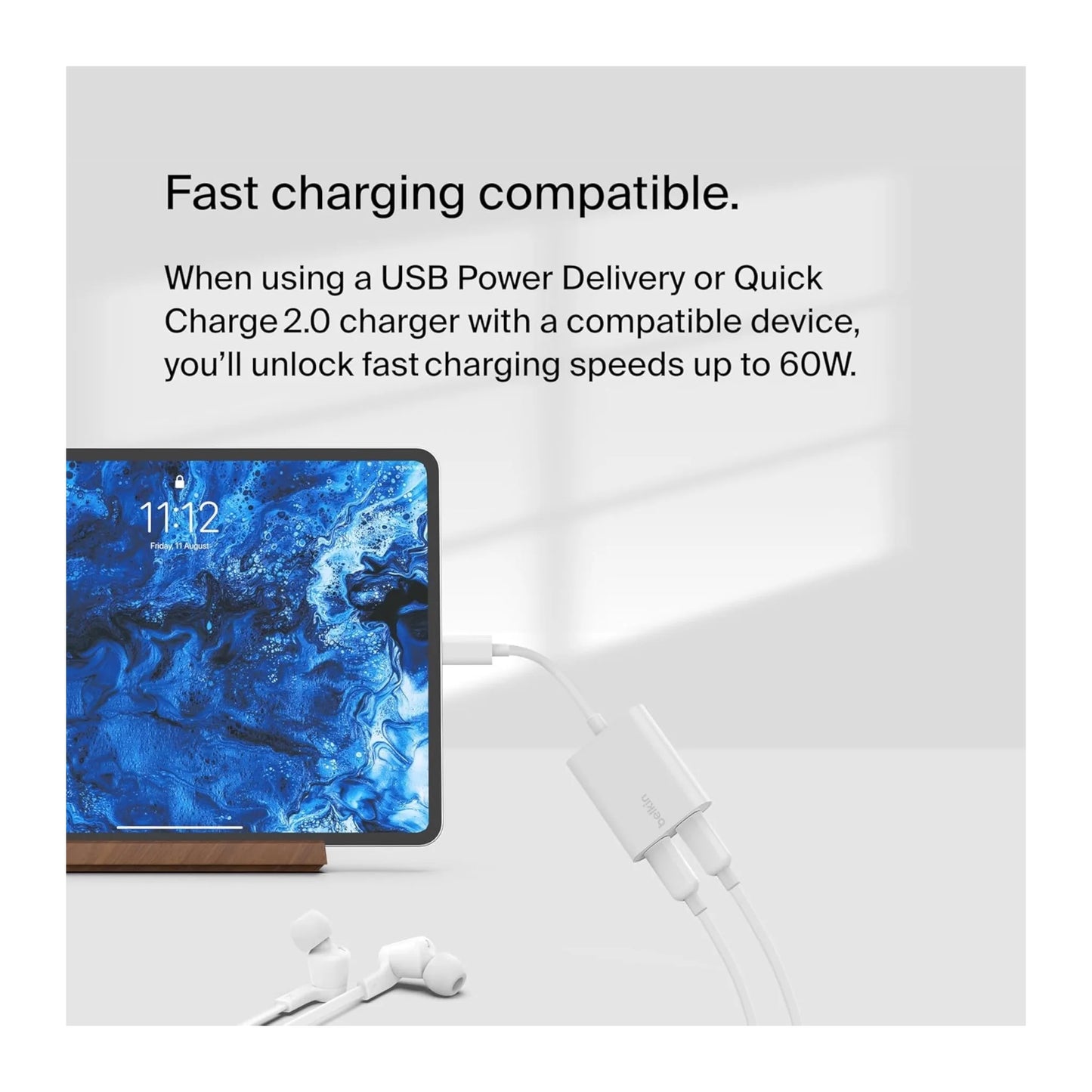 Belkin USB-C Audio + Charge Adapter - White