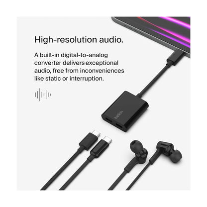 Belkin USB-C Audio + Charge Adapter - Black