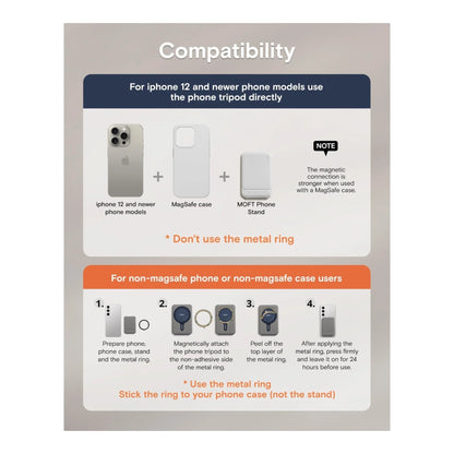 Get MOFT Phone Tripod Stand - Magsafe at xStore in Qatar, comfort on any surface, Precise angle adjustment for multi-scenario.