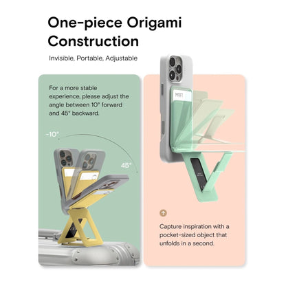 Get MOFT Phone Tripod Stand - Magsafe at xStore in Qatar, comfort on any surface, Precise angle adjustment for multi-scenario.