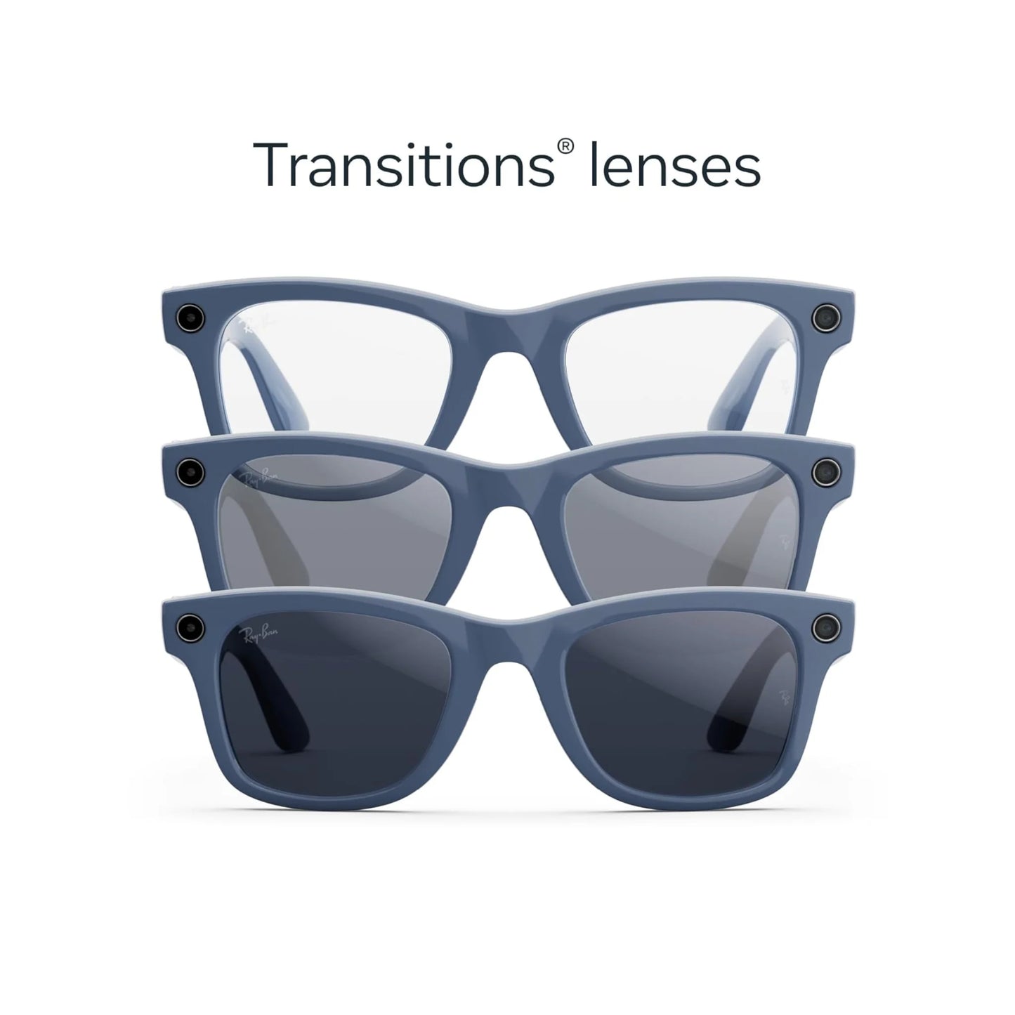 Ray-Ban Meta Wayfarer Gen 2 Shiny Cosmic Blue / Transitions Sapphire - Large
