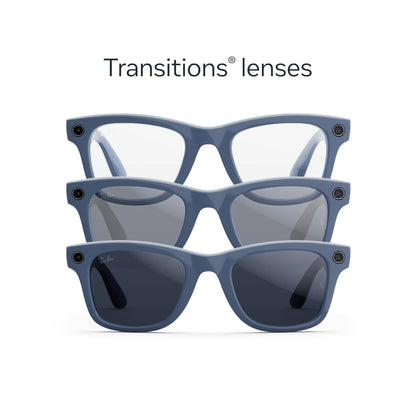 Ray-Ban Meta Wayfarer Gen 2 Shiny Cosmic Blue / Transitions Sapphire - Large