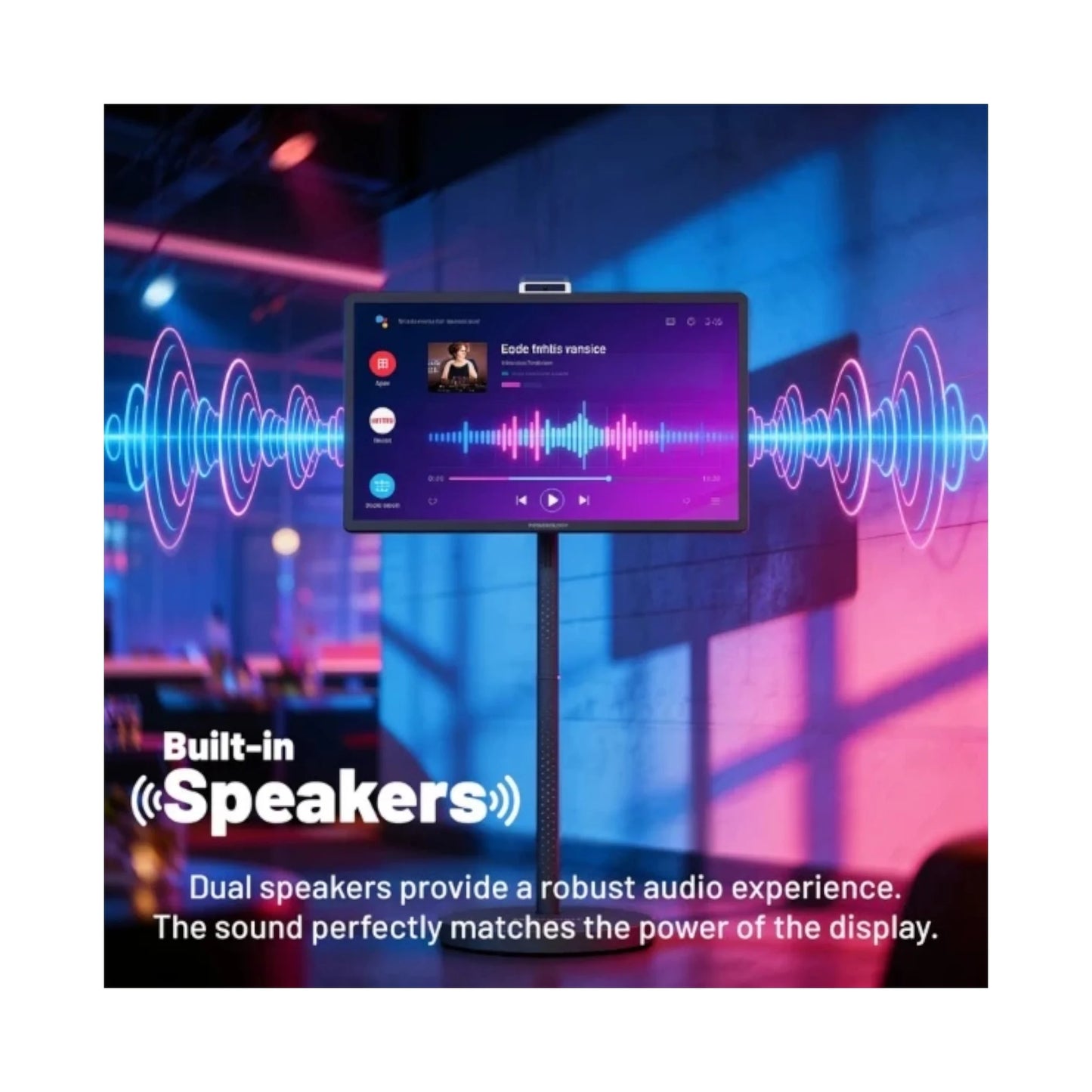 Powerology 32” Portable Android Smart Monitor, Android 15 operating system, Full HD display، Available now from xStore in Qatar.