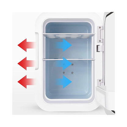 ‫احصل على ثلاجة محمولة صغيرة سعة ٨ لتر من اكس ستور في قطر. تبريد وتسخين، تصميم صغير وخفيف يناسب السفر، المكتب، الغرف. 
