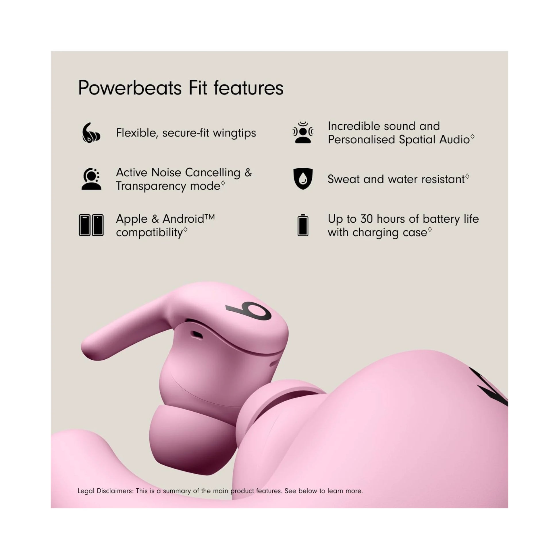 ‫احصل على سماعة بيتس فت من اكس ستور في قطر. إلغاء الضوضاء، مقاومة عرق IPX4، بطارية حتى ٣٠ ساعة. متوافقة مع Apple وAndroid.!