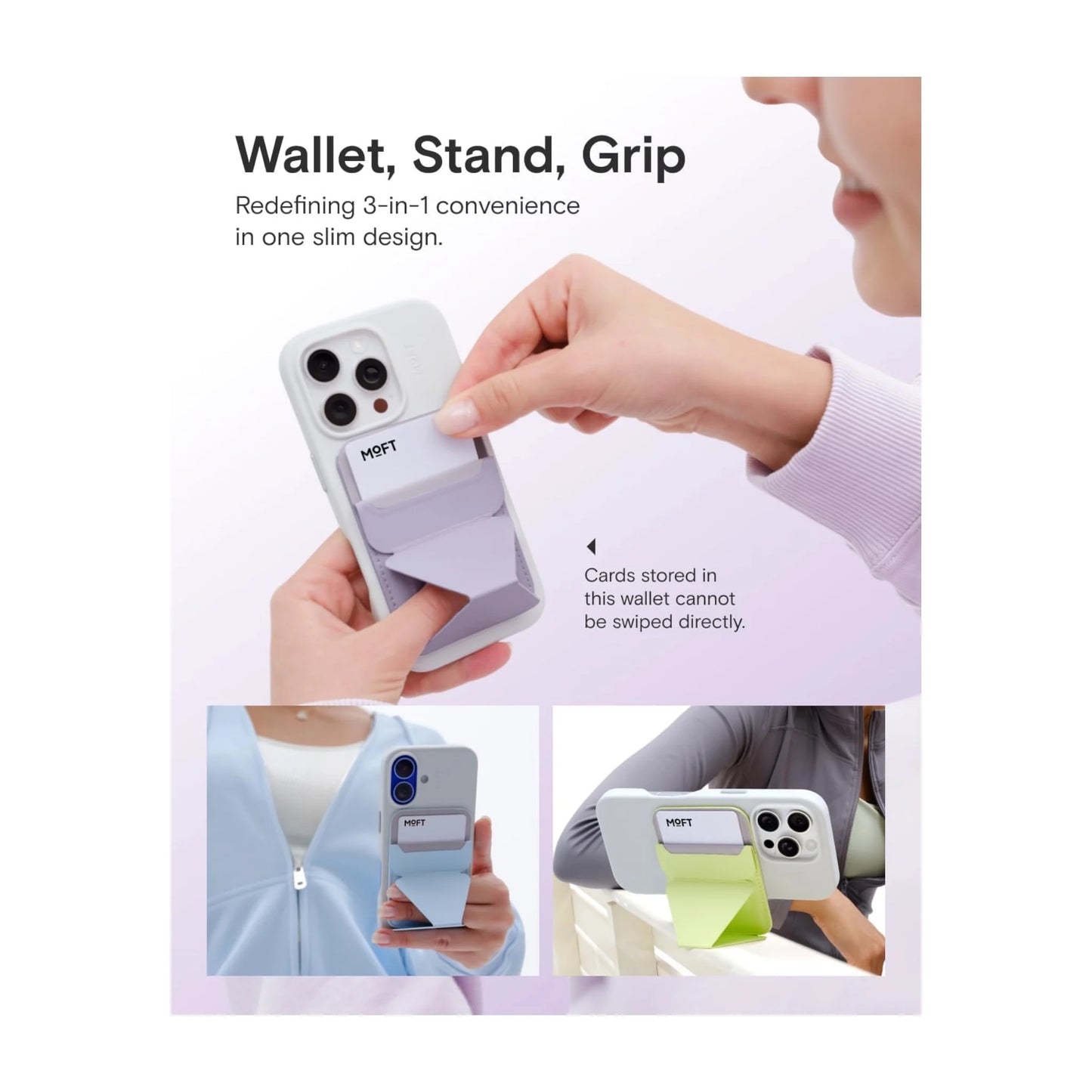 Get MOFT Magnetic Wallet Stand - MagSafe in Peony, comfort on any surface. Available Now From xStore in Qatar.