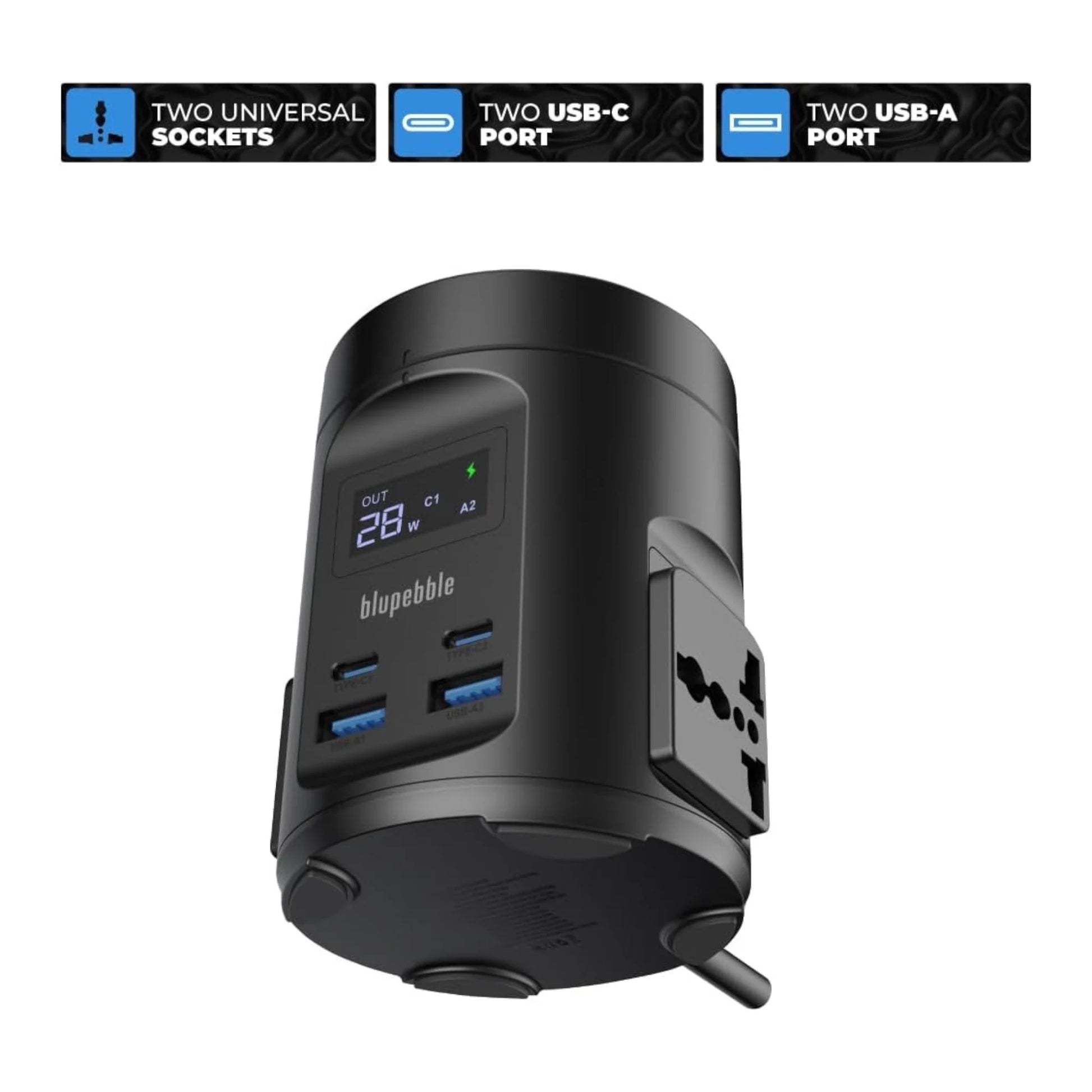 Blupebble MagPod Hub with USB-C PD65W port for rapid charging of laptops, tablets, & other, available at xStore.qa in Qatar.