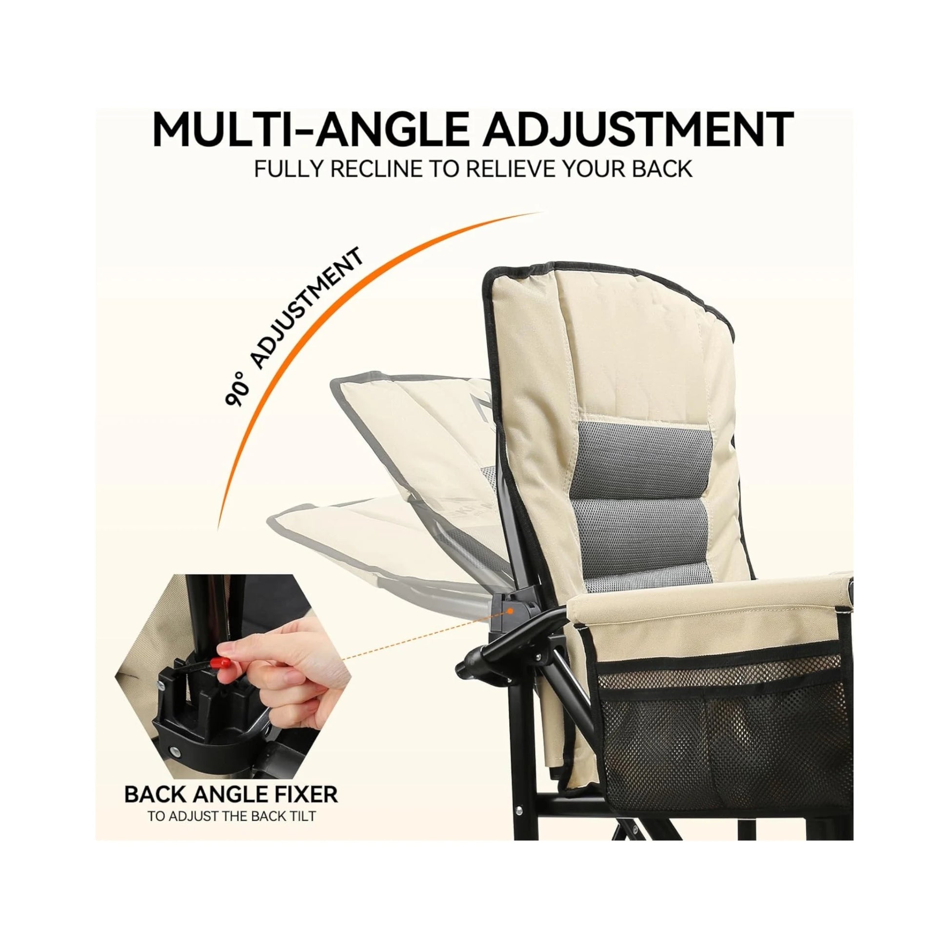 ‫احصل على كرسي التخييم من اكس ستور فى قطر. تصميم مبطن مع مسند ظهر قابل للتعديل ومسند قدم وحامل أكواب. سهل الطي والحمل. 