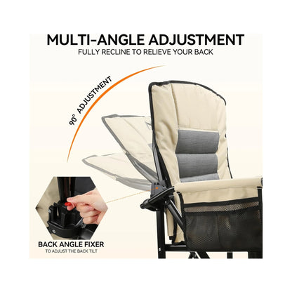 ‫احصل على كرسي التخييم من اكس ستور فى قطر. تصميم مبطن مع مسند ظهر قابل للتعديل ومسند قدم وحامل أكواب. سهل الطي والحمل. 