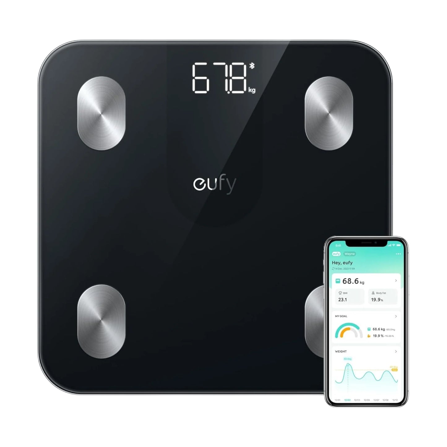 eufy A1 Smart Body Fat Scale, Smart scale fro﻿m eufy for weight & body composition tracking. available at xStore in Qatar.