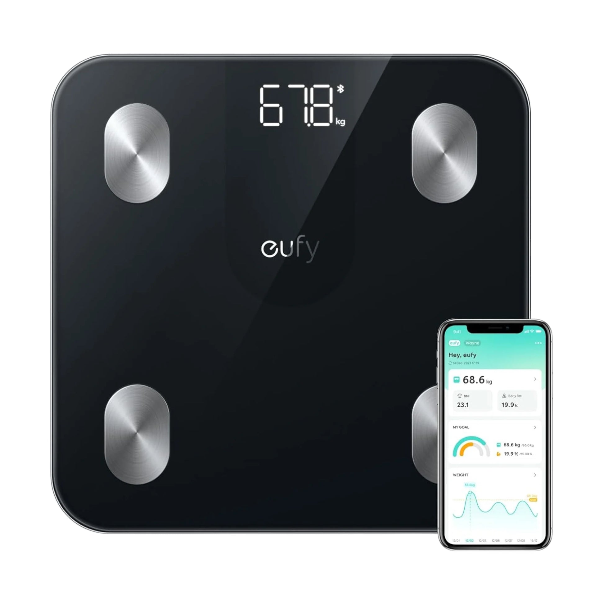 eufy A1 Smart Body Fat Scale, Smart scale fro﻿m eufy for weight & body composition tracking. available at xStore in Qatar.