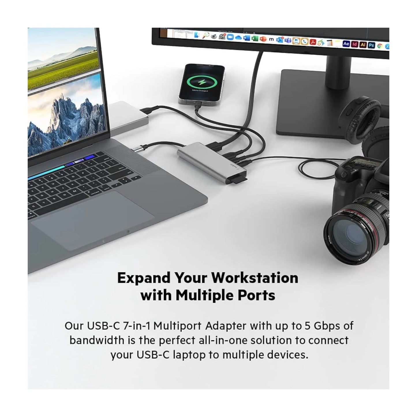 ‫وصلة بيلكن USB-C ٧ منافذ