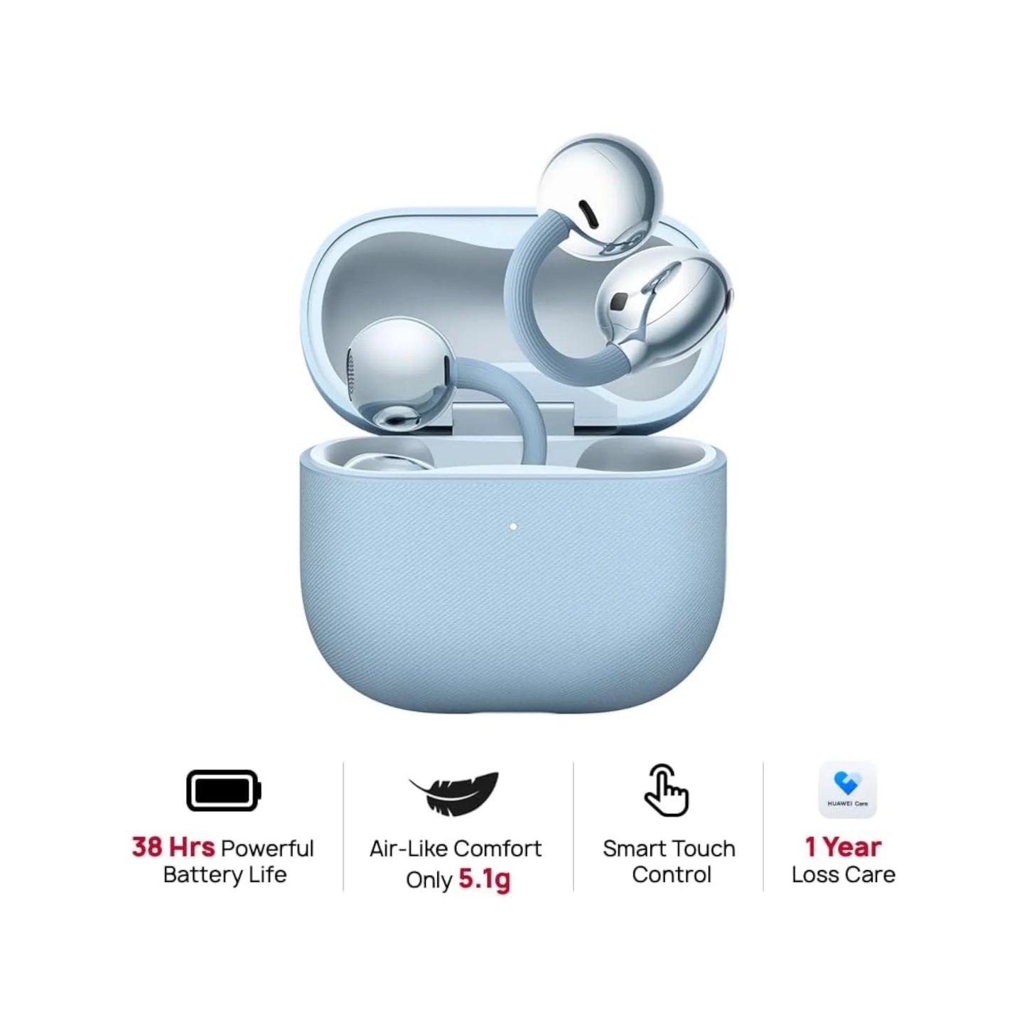 ‫احصل على سماعة هواوي FreeClip 2 من اكس ستور في قطر. تصميم Open-Ear مريح، بطارية حتى ٣٨ ساعة، مكالمات واضحة، مقاومة IP57. 