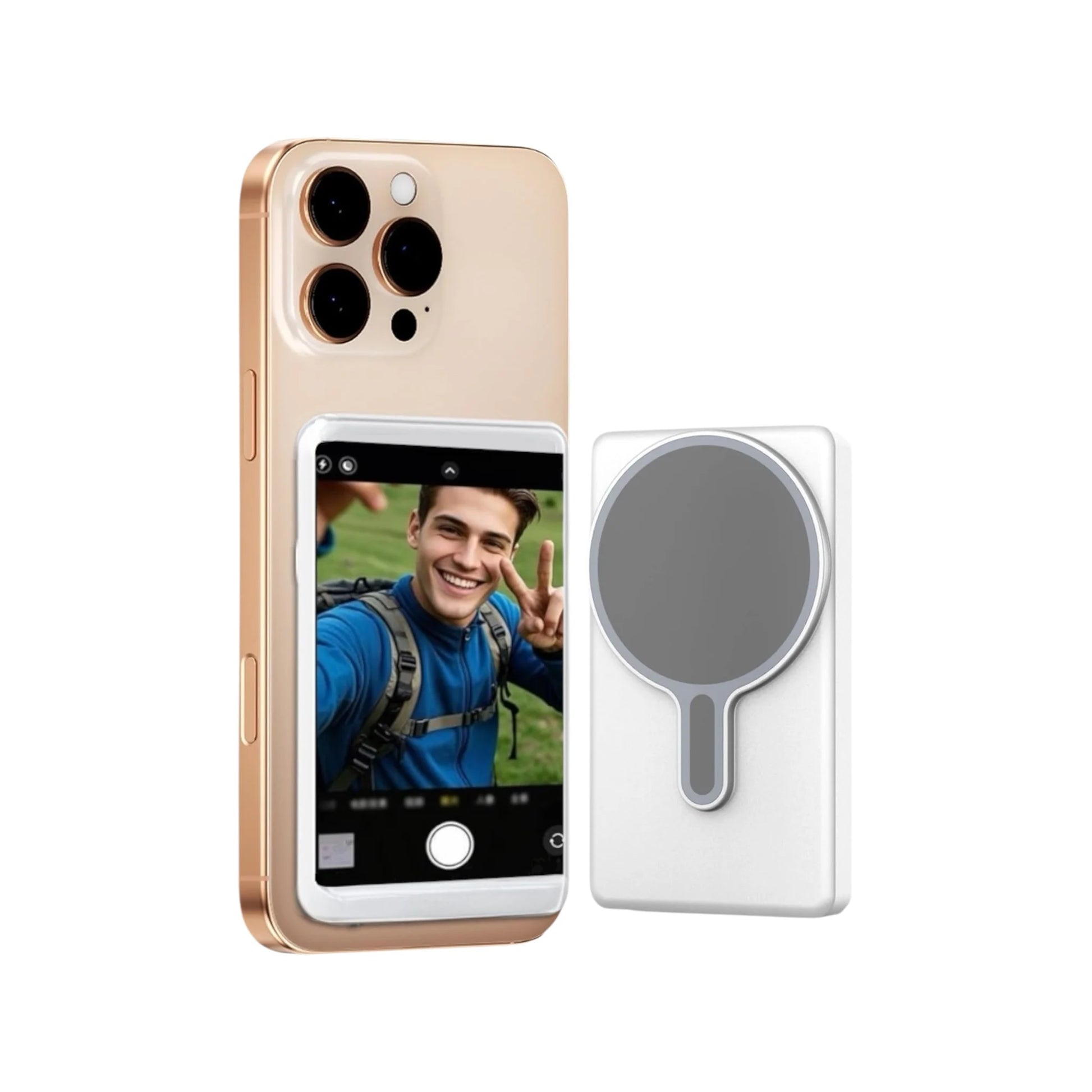 Get Magnetic selfie screen for rear camera, compatible with iPhone & Android, available now from xStore.qa in Qatar. 