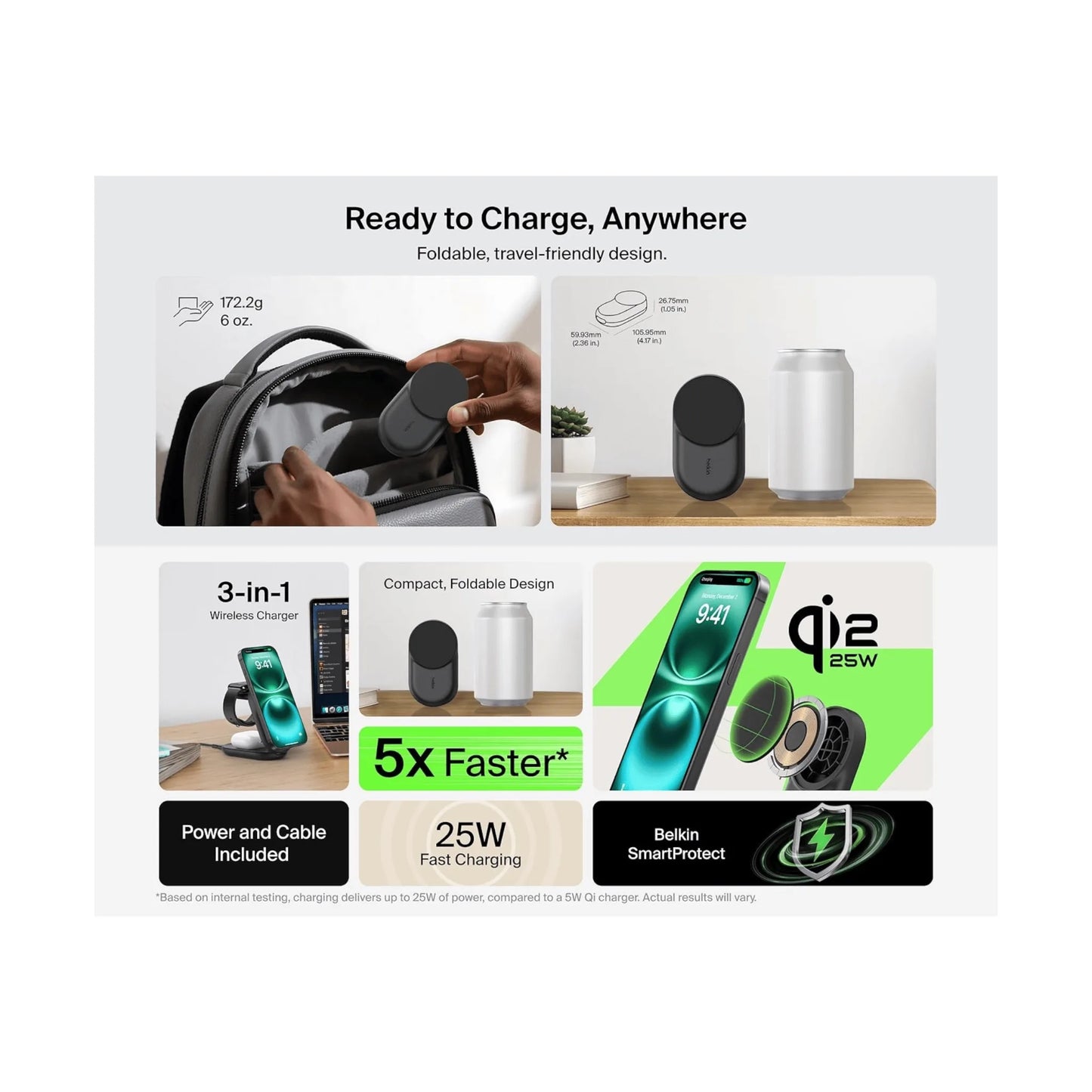 Belkin UltraCharge 3-in-1 MagSafe Charger 25W at xStore in Qatar. Fast wireless charging for iPhone, Apple Watch, & AirPods.