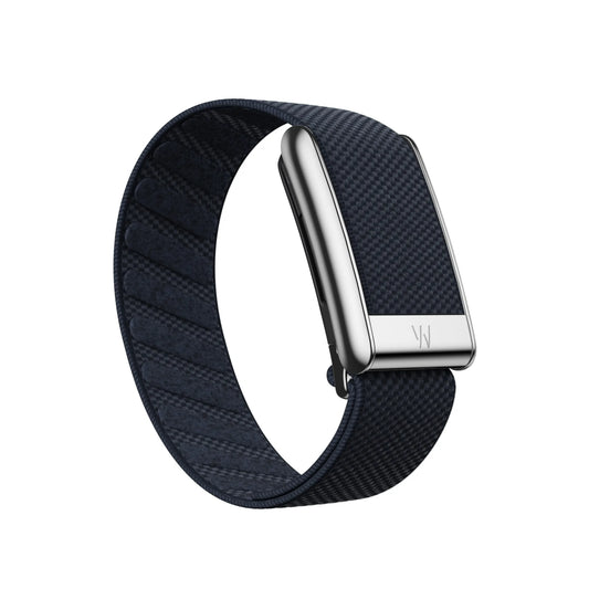 Whoop 5 SuperKnit Luxe Band in Midnight with Titanium. Available Now From xStore in Qatar.