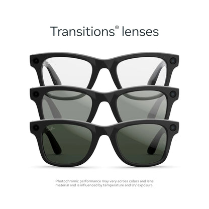 Ray-Ban Meta Wayfarer Gen 2 Shiny Black / Transitions Graphite Green - Large
