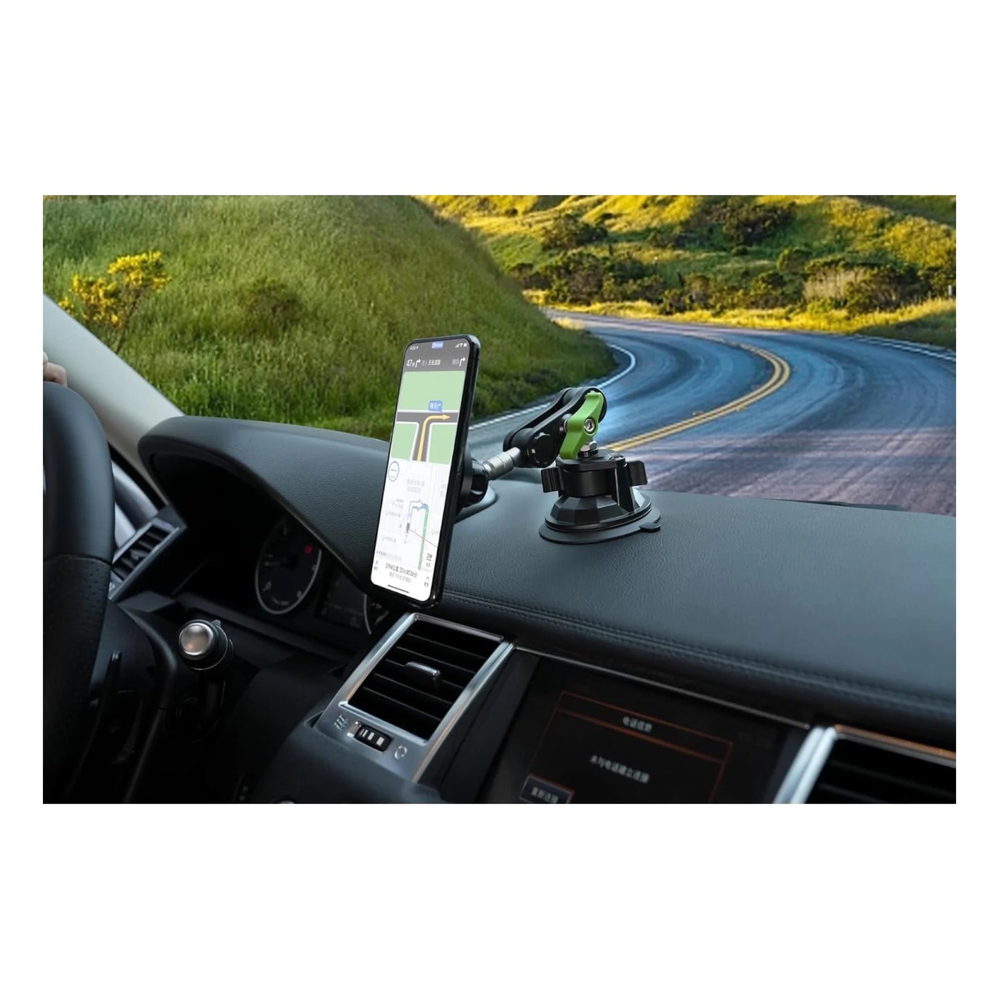 Green Lion MagSafe Car Phone Holder, 360° rotation for flexible viewing angles. xStore in Qatar.