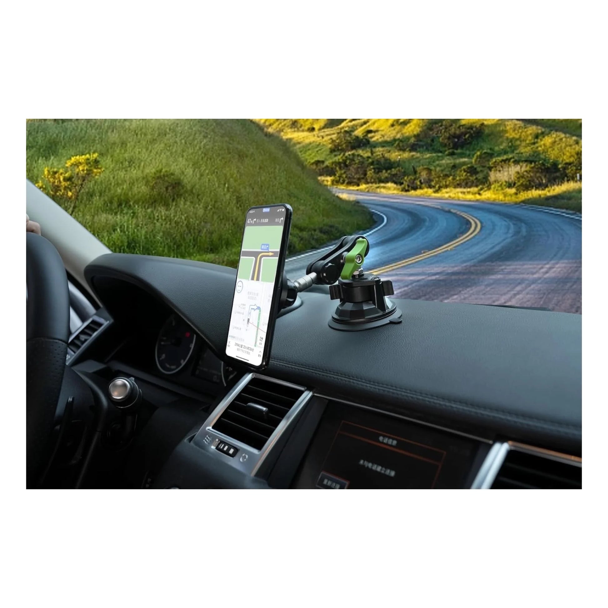 Green Lion MagSafe Car Phone Holder, 360° rotation for flexible viewing angles. xStore in Qatar.
