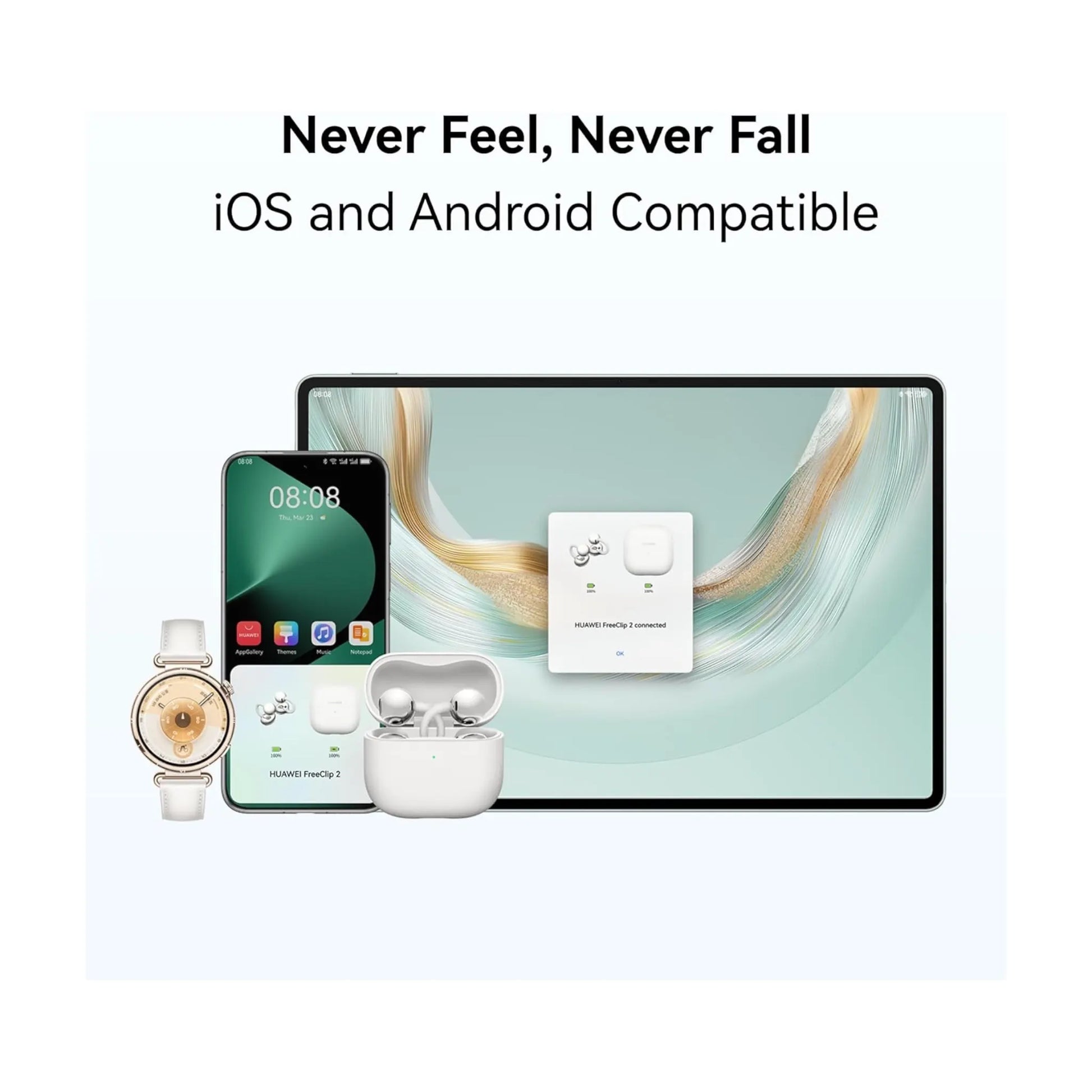 Get HUAWEI FreeClip 2 From xStore in Qatar, with a comfortable open-ear design, Advanced AI call noise cancellation.