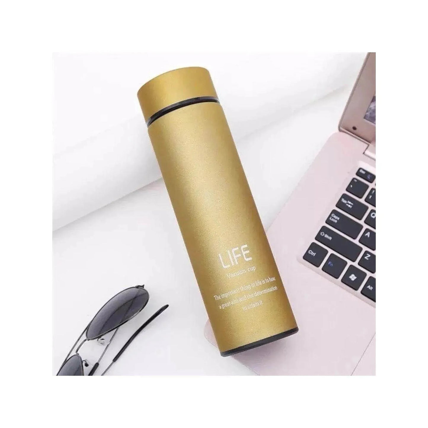 Hot/Cold Stainless Steel LIFE Vacuum Cup - Insulated for temperature control, durable and sleek, perfect for drinks, available at xStore in Qatar.