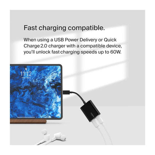 Belkin USB-C Audio + Charge Adapter - Black