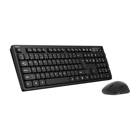 Belkin Wireless Keyboard & Mouse AR/EN at xStore in Qatar, includes advanced 2.4GHz wireless so you can use in more places.
